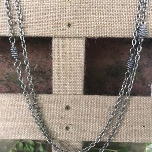 Vintage Decorated Chain Silvertoned Flapper